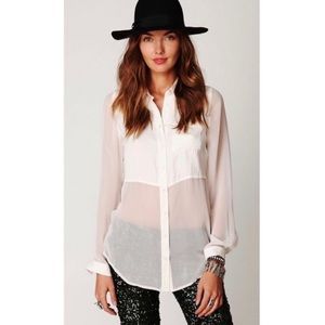 Free People Off White Button Down